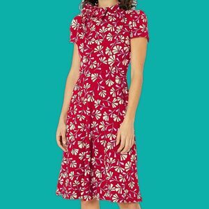 NWT London Times Dresses Polished Crepe Tie Neck A-Line Dress Size 20W